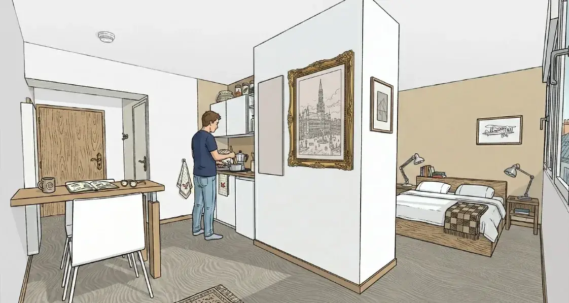 Studio meublé de la Résidence Jeunes Fleury-sur-Orne